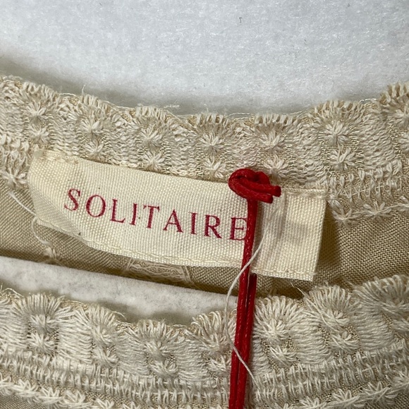 Solitaire Embroidered Blouse Handmade By Artisans Boho Style Scalloped Hem - Picture 8 of 10